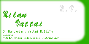 milan vattai business card